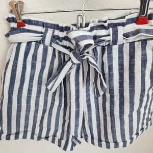Striped Blue and White Women's Shorts